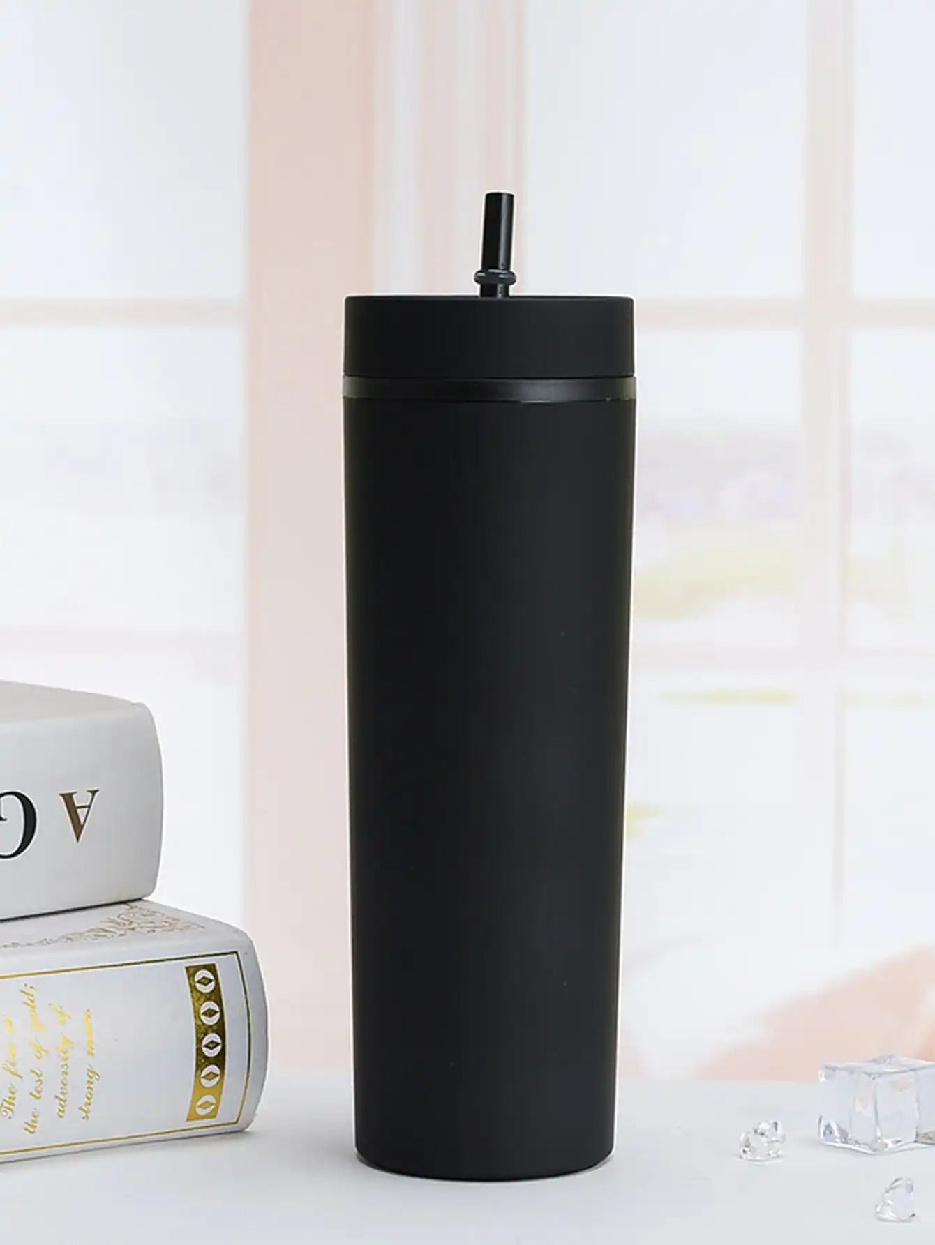 1PC- Tumbler Straws Cup With Lids Drinkware Fruit Juice Bottle Double Wall Plastic Cups Gift for Festival Party.