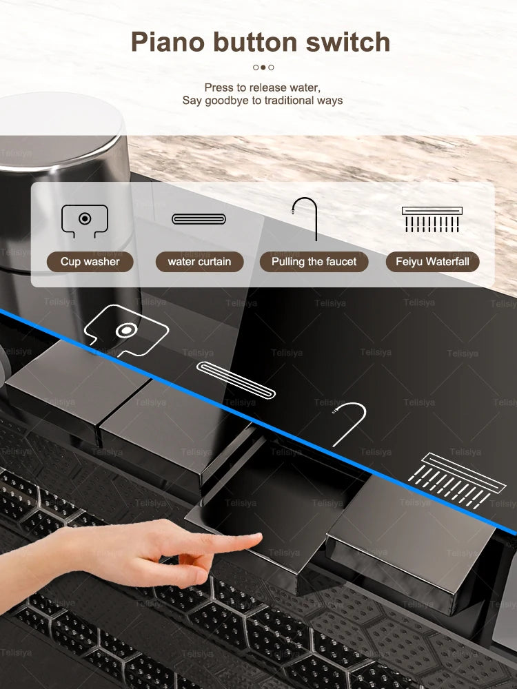 Küchenspüle aus Edelstahl mit Wasserfall, Einzelschüssel, Digitalanzeige, extra großer Schlitz, multifunktionale Waschbecken