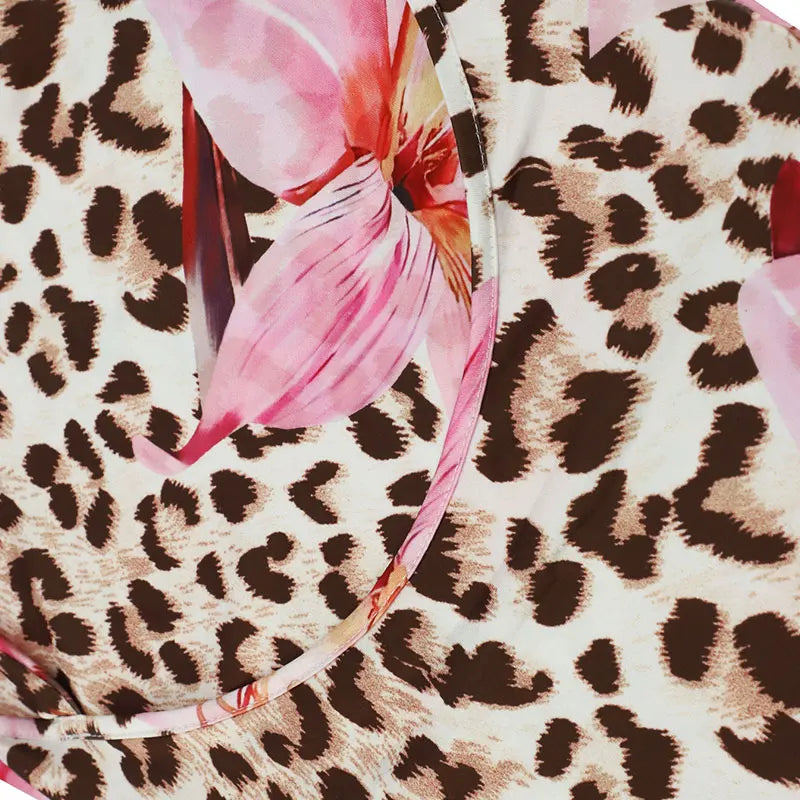 Frauen Kleidung Kleid Neue Sommer Sexy Backless Print Leopard V-ausschnitt Kleider Streetwear Fashion Halter Lace-up Kleider Kleidung.