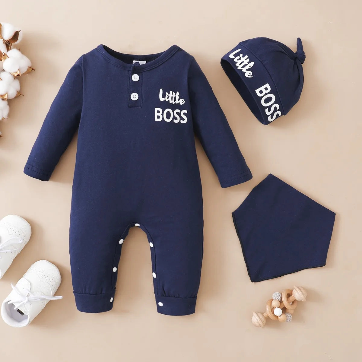 0-12 Monate Neugeborene Baby Bodysuit Kleinkind Baby Stram pler lange Ärmel Brief druck Overall Hut Mode niedlichen Stil tägliche Kleidung.