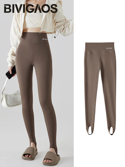 BIVIGAOS Skin-Touch Seamless Foot Pants Sharkskin Leggings Women Autumn New Fitness Sport Leggings Sexy Body Shape Shark Pants