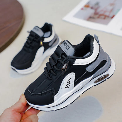 Teenager Kid's Sneakers For Autumn PU Leather Waterproof Children's Sport Shoes Trend Fashion Outdoor Running Shoes For Boys