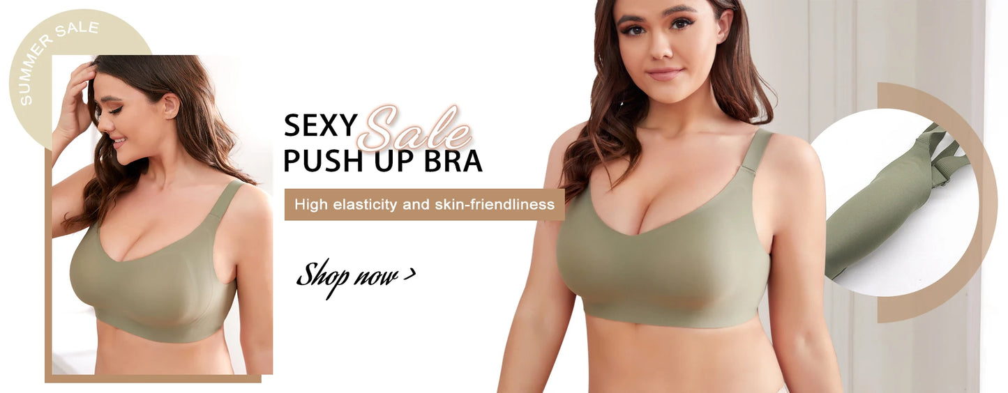 FallSweet Plus Size Bra Active Bras for Women Comfort Seamless Bralette Push Up Sport Brassiere Sexy Intimate Lingerie.