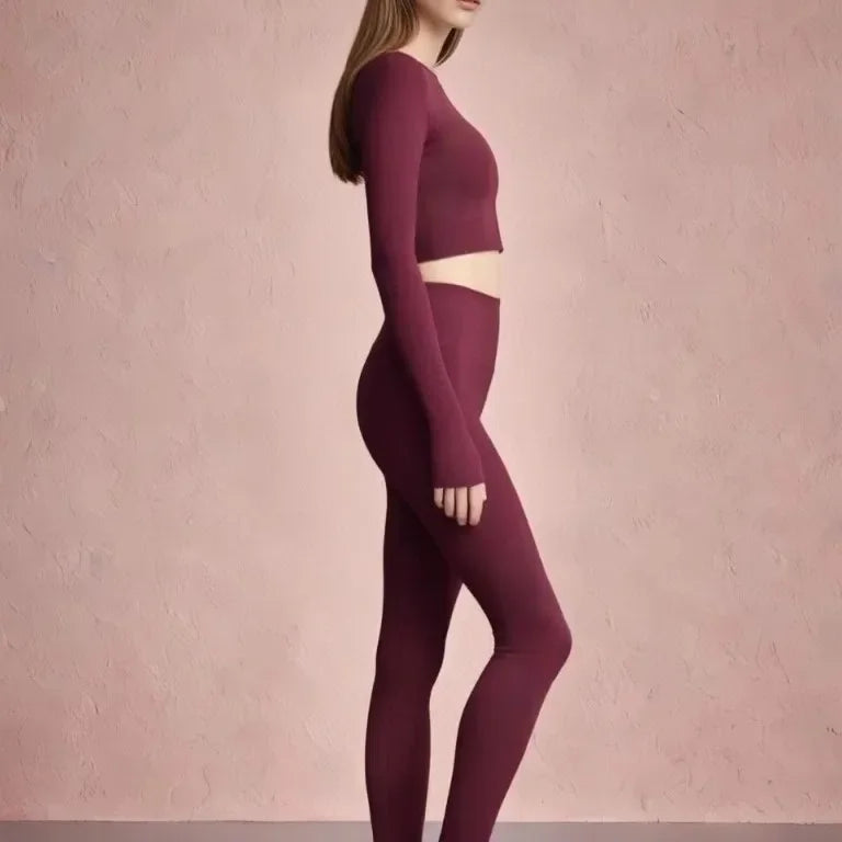 Women's Yoga Fitness Clothes Long Sleeve Pilates Sportswear Slimming Top And Bottom Set Spring Autumn New Style Training.