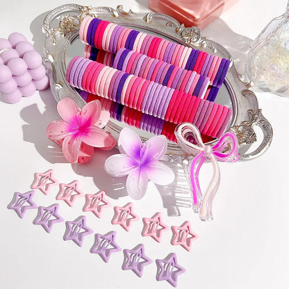 High Elasticity Hair Clip Set Butterfly Knot Egg Flower Combination Hair Grips Volumizing Sweet Fresh Looking Hair Clips.