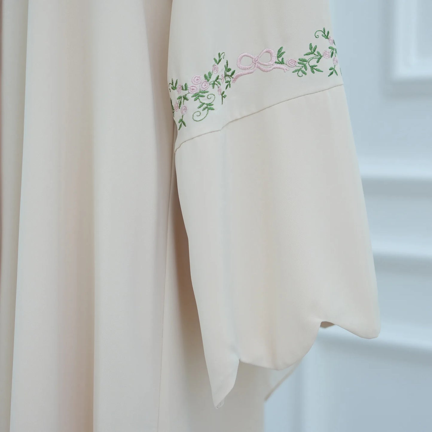 Front Open Abaya with Hijab 2 Piece Set Muslim Embroidery Abayas for Women Dubai Modest Islamic Clothing Kaftan Turkish Dresses