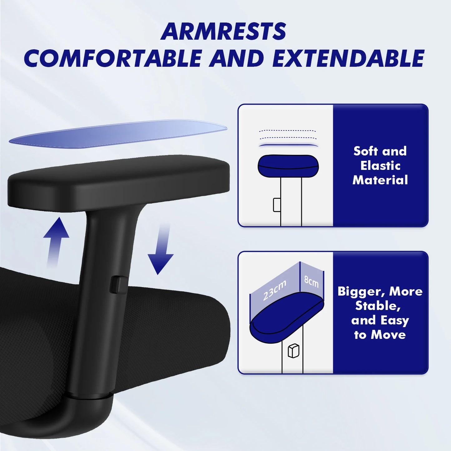 AUTHMIC Ergonomischer Bürostuhl, verstellbare Netzrückenlehne, Lordosenstütze, drehbarer Computer-Schreibtischstuhl für Zuhause, Büro, Arbeit, Gaming