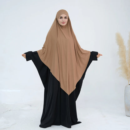 Extra Long Khimar Hijab Scarf Jersey Cotton Muslim Prayer Clothes Islamic Jilbab Khimars for Women Hijabs Veil Niqab Ramadan Eid
