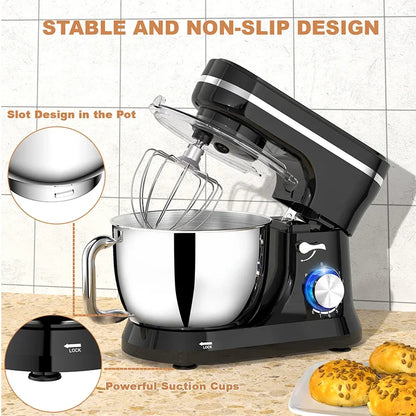 Electric Stand Mixer, 8 Speed Tilt-Head, 4.5L Stainless Steel Bowl, Kitchen Electric Mixer with Dough Hook, Wire Whip & Beater.