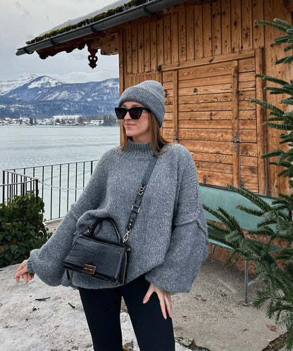 Neue Herbst/Winter frauen Pullover Einfarbig Halb-rollkragen Casual Pendler Stil Stricken Pullover Lose Pullover einfach Alle-spiel.