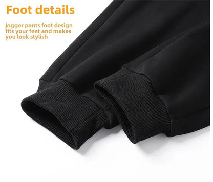 Herbst/Winter Fleece-gefütterte Herren-Hose mit Reißverschluss, warmes Fuß, Freizeithose, Übergröße, lockere Passform, gerade Bein-Jogginghose, trendig