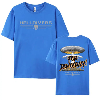 Hot Sale Helldivers for Democracy Graphic t shirt men Summer fashion Casual Short Sleeve Retro Trend Cool streetwear T-Shirts.