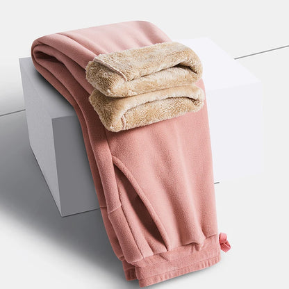 YJKVUR Unisex 2025 Winter New Oversize Pants Men Women Warm Fleece Liner Drawstring Trousers Casual Comfortable Gym Sweatpants.