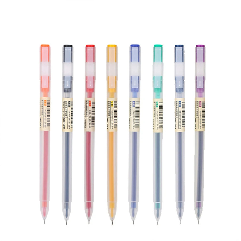 Deli 12 Teile/satz Gel Stift Schule Stifte Set Stift 0,5 MM Farbe Tinte Schreibwaren Student LieferungenWasser-basierte Stift Schreiben malerei Werkzeuge.