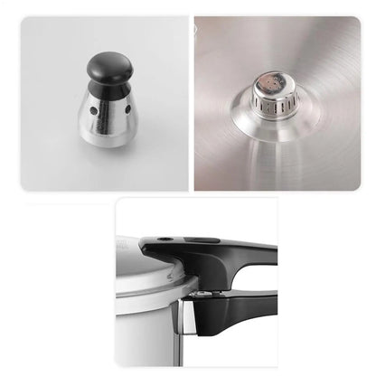 Pressure Cooker Pot 5L Grain Cooker With Steamer Insert Cooking Pot Aluminum Alloy Cookware For Poultry Meat Vegetable Seafood.