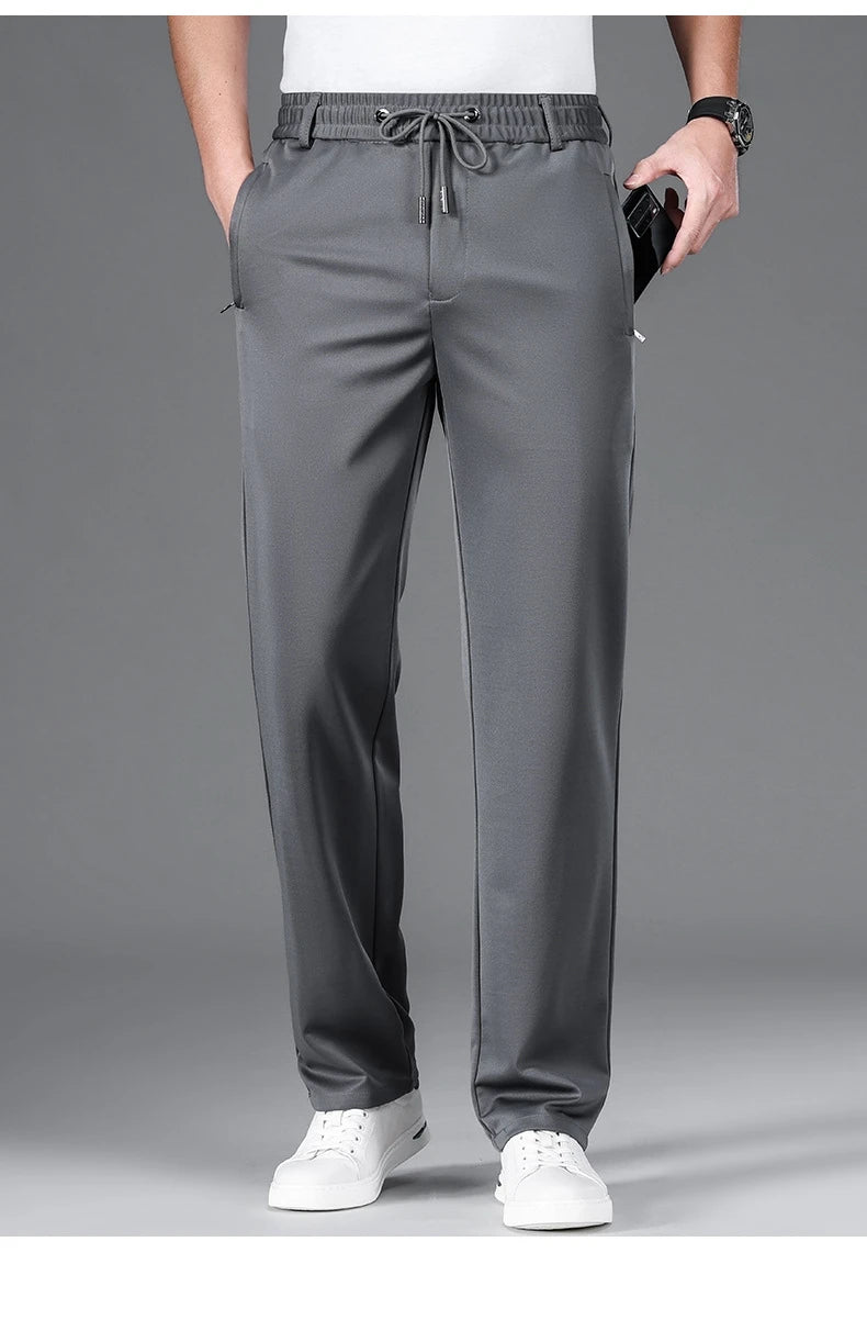 Big Size 10XL Winter Pants Men Fleece Lined Elastic Waist Strtch Trousers Male Thick Warm Straight Business Work Wear Plus Large