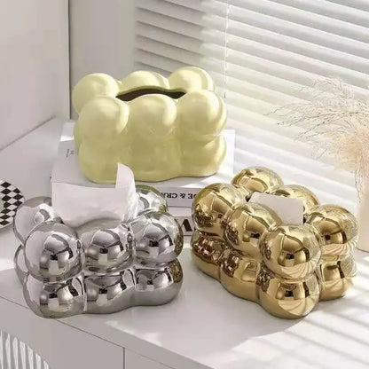 Geometry Tissue Box Cover Decorative Facial Tissue Holder Case Container for Bedroom Tissue Box Covers Rectangular Ceramic.