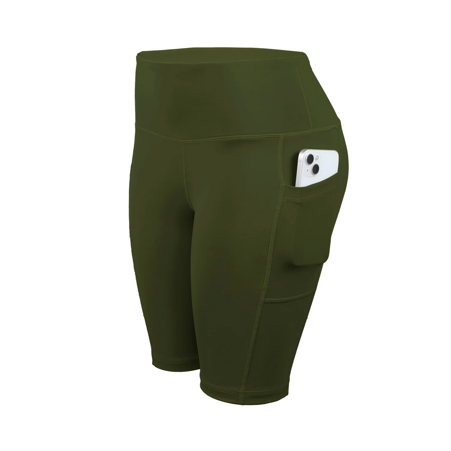 CHRLEISURE Women Solid Yoga Shorts with 3 Pockets High Waist Butt Lifting Workout Tights Gym Elastic Cycling Shorts Activewear.