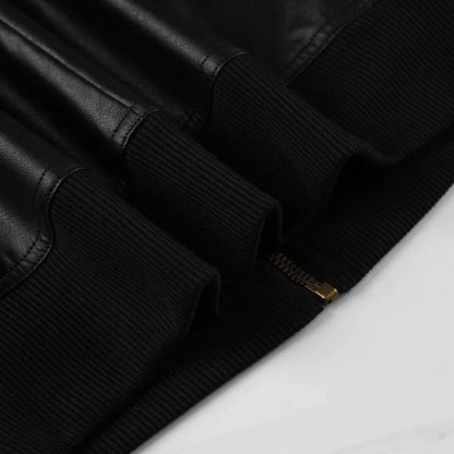 AltGoth Harajuku Streetwear Pu Leder Jacke Mall Gothic Cyber Punk Rollkragen Crop Mäntel Hipster Dark Grunge Rave Outfit Femme