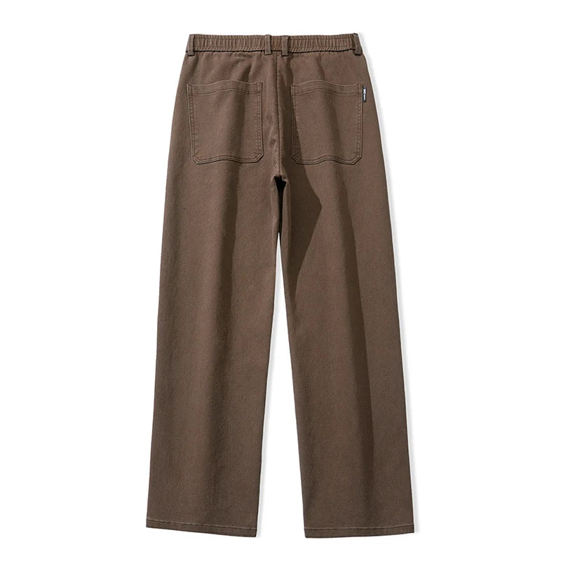 Mens Lyocell Straight Loose Elastic Waist Jeans 2025 Autumn Winter Fashion Brand Comfortable Versatile Pants Plus Size 5XL.