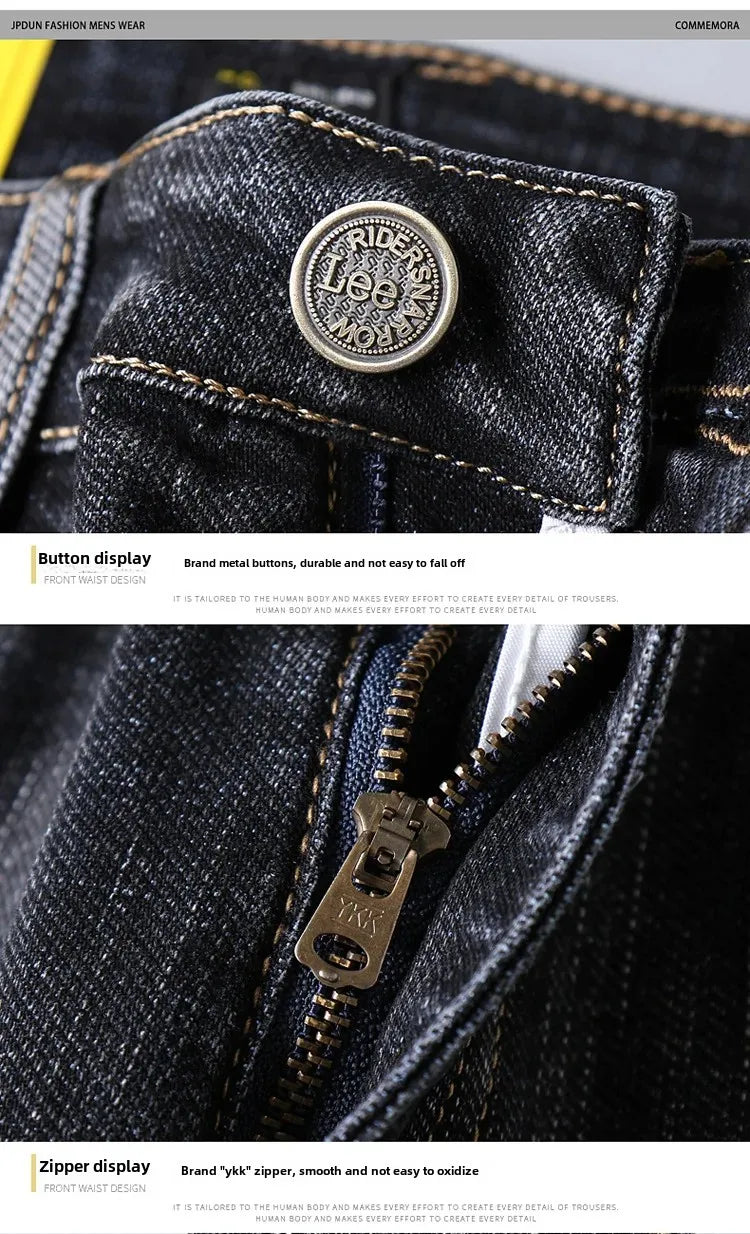 Lee Dex Jeans Herren Herbst/Winter Dicke, gerade Beine, lockere Passform, lässige Business-Hose, schlankmachend, glättet Ihre Silhouette-Hose.