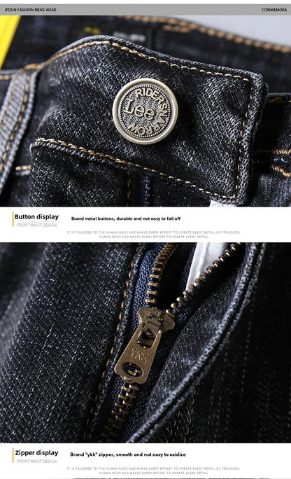 Lee Dex Jeans Herren Herbst/Winter Dicke, gerade Beine, lockere Passform, lässige Business-Hose, schlankmachend, glättet Ihre Silhouette-Hose.