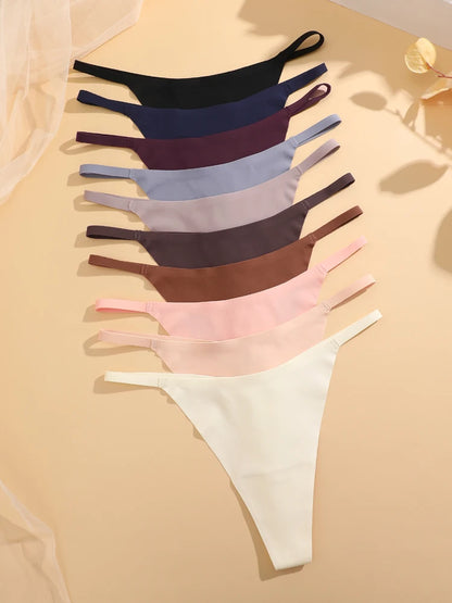 4PcsSet Seamless Ultra-thin Underwear Women Sexy Thin Belt Panties Female High Stretch Thongs Girls Breathable G-String Lingerie.