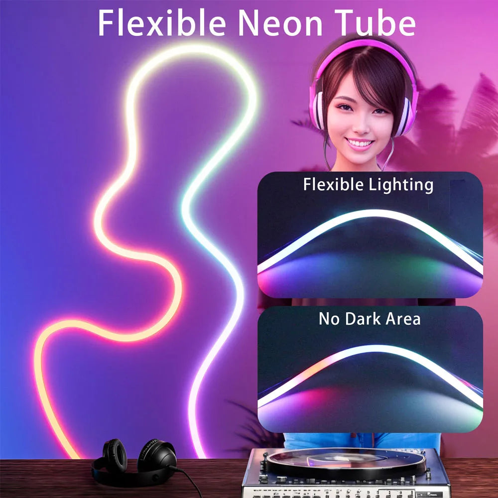 IP67 Waterproof Flexible LED Neon Silicone Light Tube For WS2812B WS2811 WS2815 5050 COB RGB Light Strip Ourdoor Decoration.
