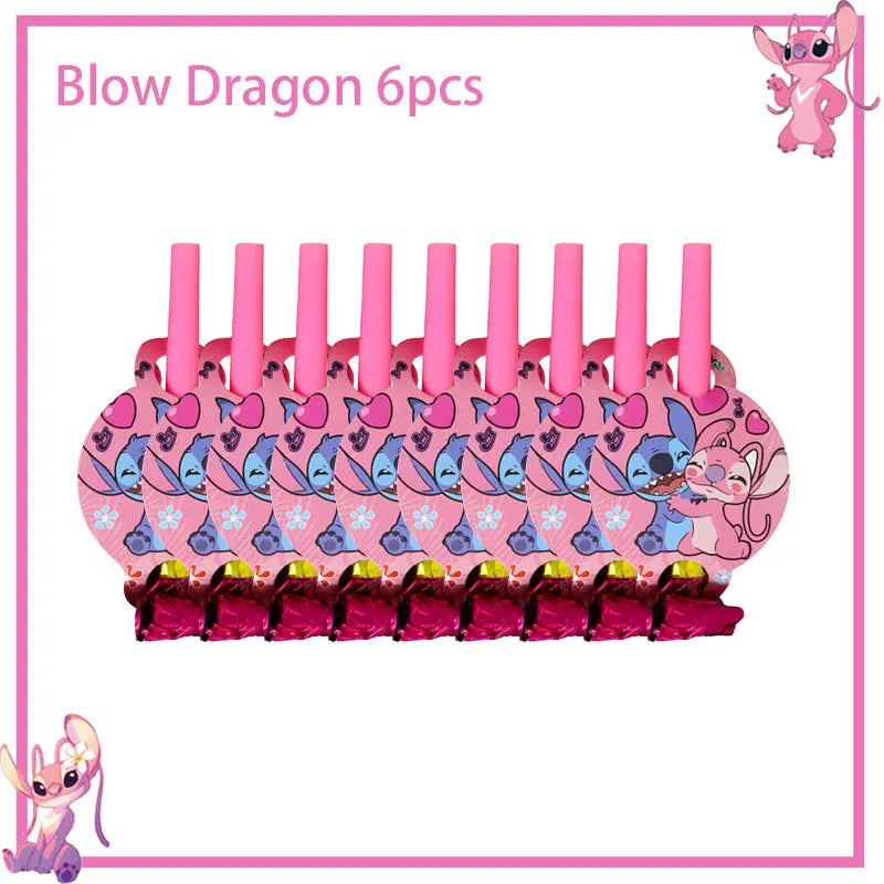 Disney Rosa Stich Geburtstag Party Dekorationen Geschirr Set Tischdecke Hintergrund Banner Für Kinder Geburtstag Dekorationen Lieferungen