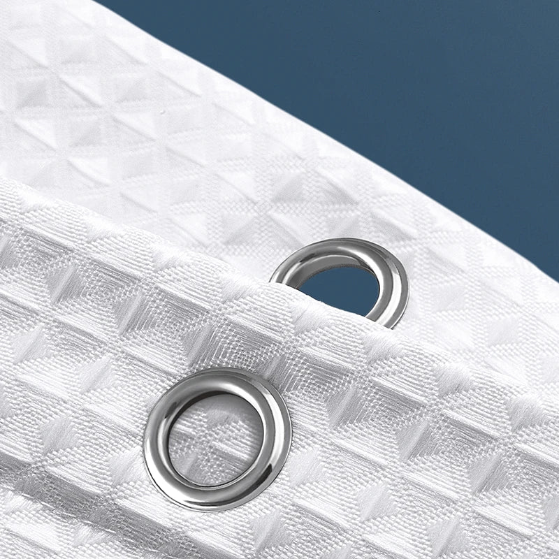 Verdickter, einfarbiger Waffel-Duschvorhang, porenfrei, doppelseitig, wasserdicht und schimmelförmig, geeignet für Toilette und Badezimmer