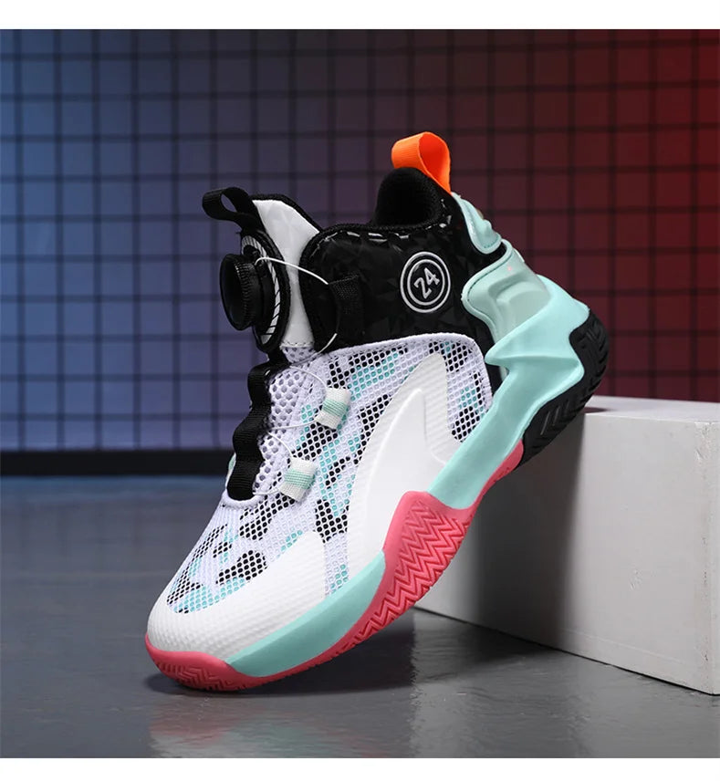 Kids Basketball Shoes Boys Sneakers Non-slip Child Trainer Basket Shoes Outdoor Children Sport Shoes.