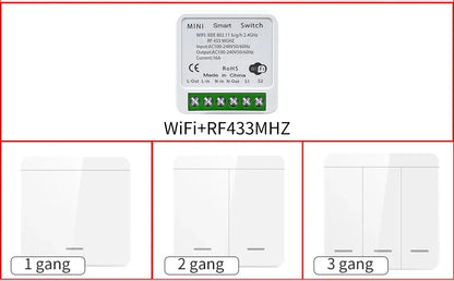 Tuya Smart WiFi Schalter Für LED Beleuchtung 1/2/3 Gang RF433MHz Drahtlose Panel Schalter Smart Leben APP Alexa google Home Voice Control.