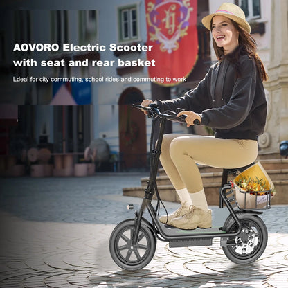 AOVOPRO EB1/EB1 PLUS 500W Electric Scooter 54.6V10.4Ah/22.5Ah Large Capacity Battery 45/100KM Long Range 35km/h 14Inch EScooter.