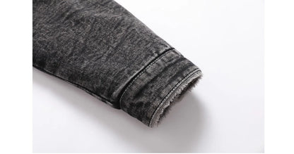 DIMUSI Winter Men's Denim Jackets Man Fleece Warm Windbreaker Jacket Fashion Mens Retro Cotton Military Jean Coats Clothing.