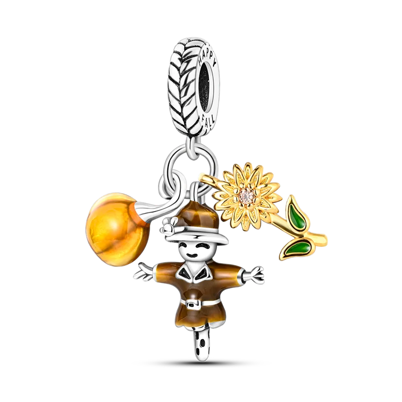 Flowers Series 925 Sterling Silver Sunflowers Tulip Carnation Charms Fit Original Bracelet  For Women Jewelry Making