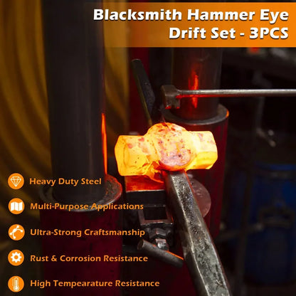 Blacksmith Drifts Kit Großer Hammer Tomahawk Maus Axt Drifts Hammer Eye Drift Tool Kit für Blacksmith Knifemakers