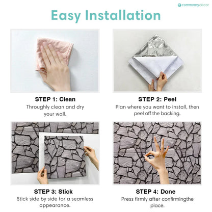 1/10pcs 3D Faux Stone Peel and Stick Wall Panel Self Adhesive Kitchen Tile Backsplash 3D Wall Sticker Tile Sticker 30cm x 30 cm