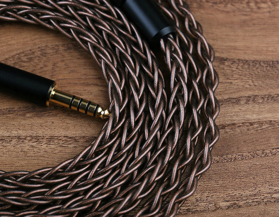 OPENHEART Kingwood 8 Core Litz OCC Headphone Cable 1 to 2 jack dual 3.5/2.5/4.4mm/XLR Pure copper Balanced Replacement Cable.