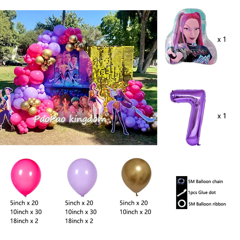 Kpop Dämonenjäger Themen Mädchen Geburtstag Luftballons Dekoration Anzahl Ballon Partyzubehör Babyparty Film Halloween Ballon.