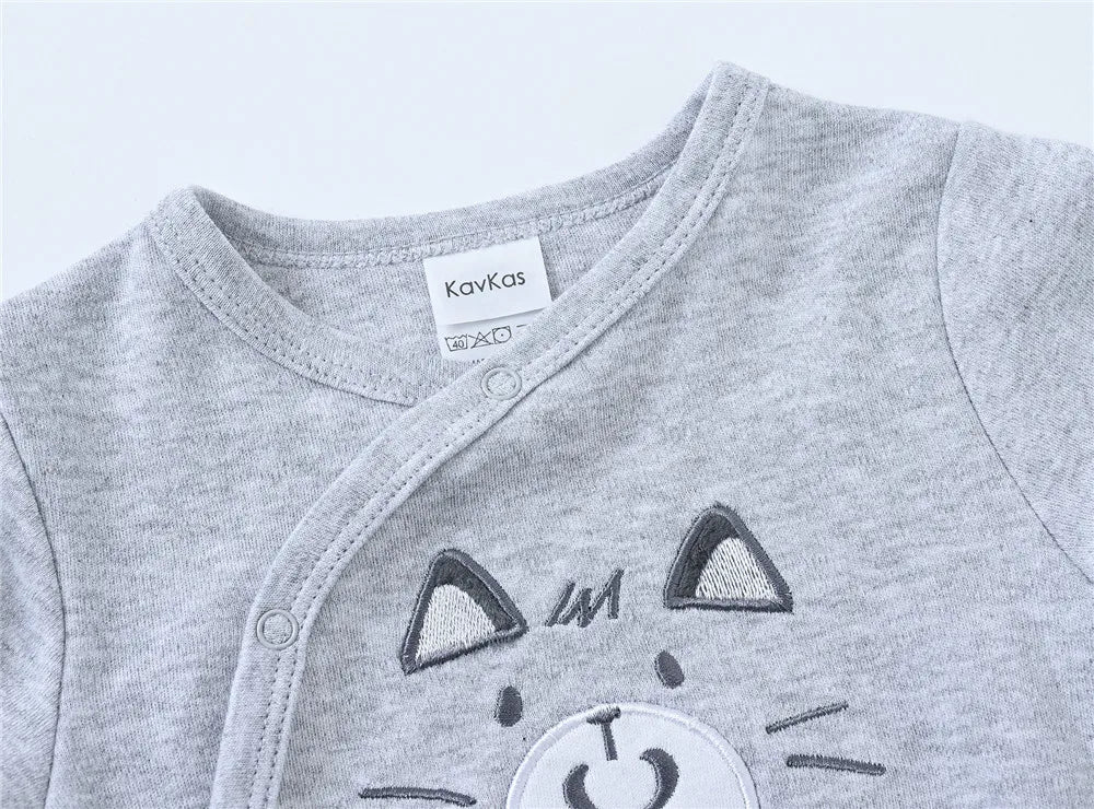 Herbst Langarm Baby Stram pler 100% Baumwolle einteilig Neugeborene Kleidung cool Bär Design 0-12m Kostüm.