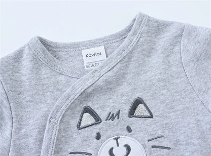 Herbst Langarm Baby Stram pler 100% Baumwolle einteilig Neugeborene Kleidung cool Bär Design 0-12m Kostüm.