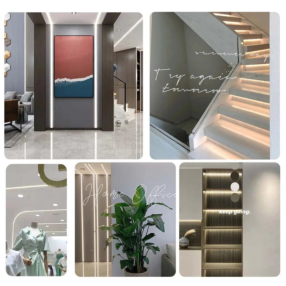 1-5M Recessed White Silicone Tube Border Led Neon Flexible Channel Holder Easy Install Waterproof Dustproof DIY Special-shaped.