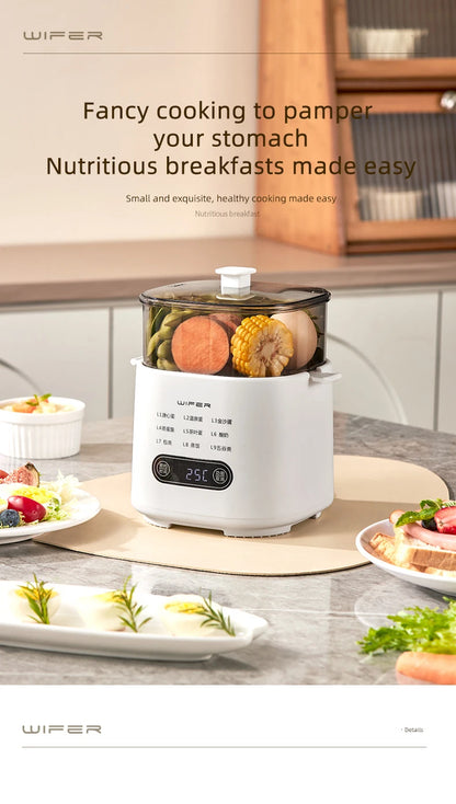 300W Electric Egg Boiler Breakfast Machine Multicooker Steamer Automatic Egg Cookers Home Egg Custard Steaming Cooker with Timer
