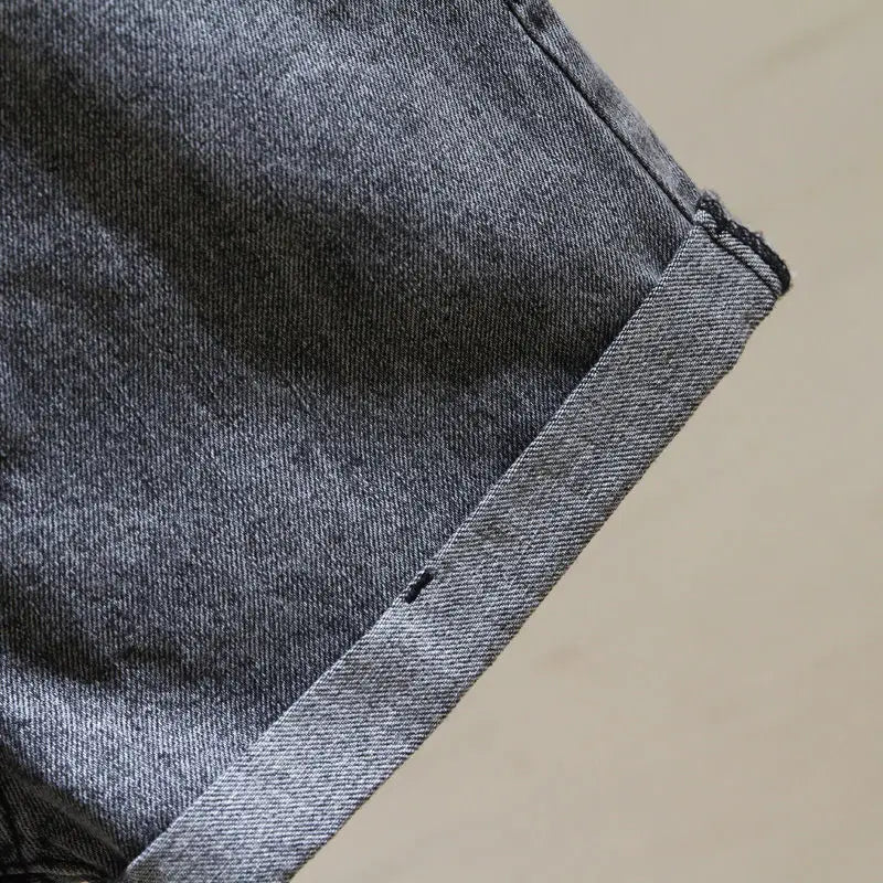 Women Summer Midi Shorts Skirt Hip Zipper Button Pockets Vintage Casual Elegant Party Fashion Casual Denim.