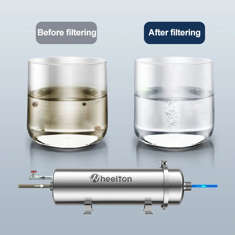 Wheelton PVDF UF 3500L/H Water Purifier Whole House Ultrafiltration Filter 0.01um Filtration SUS304 Drinkable Water.