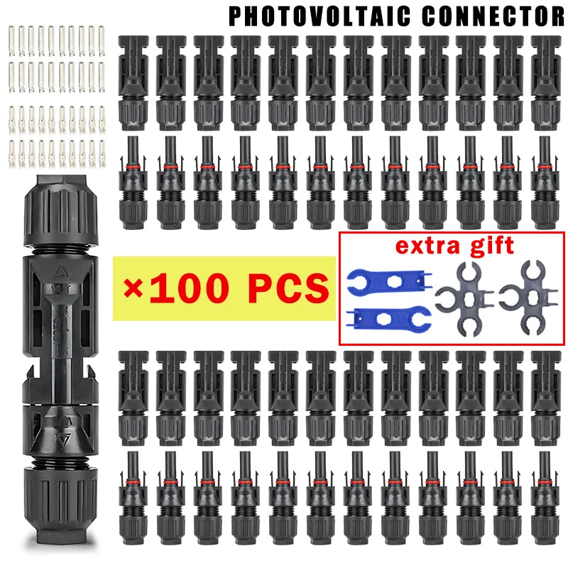 400/200/100/40/20/10 Pcs Photovoltaic Solar Connector 1000V30A Wholesale Panel Connectors Kit for PV/MC Cable 2.5/4/6mm².
