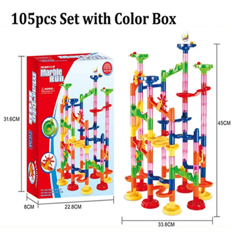 29-142PCS Marble Run Building Blocks Marbles Slide Toys For Children DIY Creativity Constructor Educational Toys Children Gift