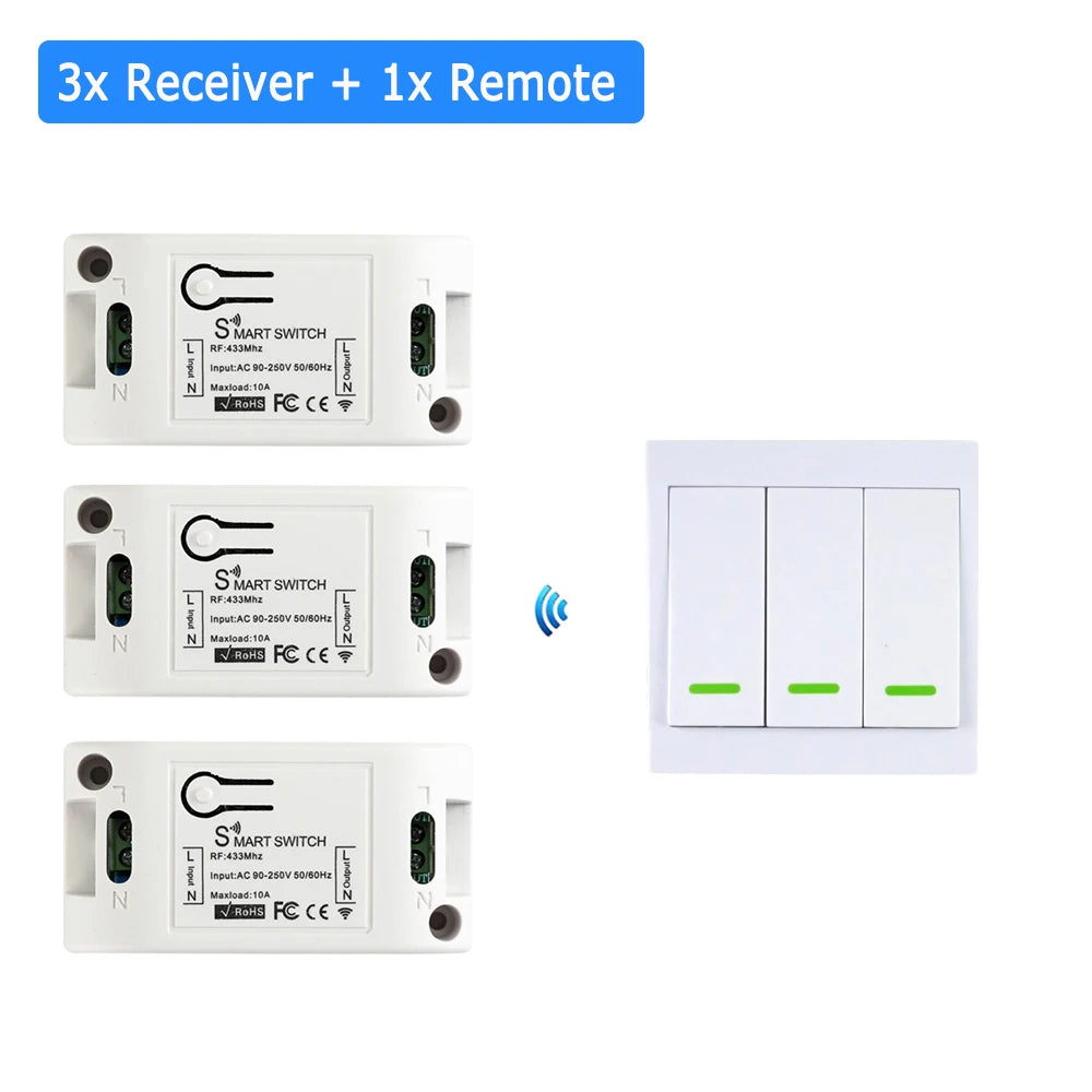 CENFAYA 433 Mhz Drahtlose Fernbedienung Lichtschalter AC 110 V 230 V 220 V Empfänger Modul 1 2 3 Gang Wand Panel Sender EIN/AUS.