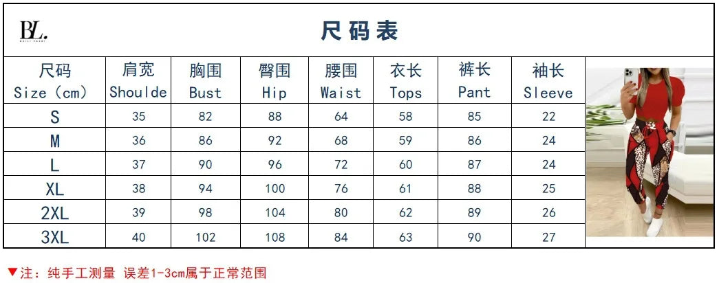Summer Women's New Short Sleeved Pants Two-piece Commuting Fashion Printed Drawstring Sexy Exposed Waist Pants Set.