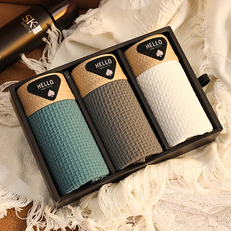 3Pcs männer Unterwäsche Eis Seide Mesh Boxer Shorts Sexy Höschen Mann Unterhose Dünne Männliche U Konvexen Dessous Großhandel viele L-6XL